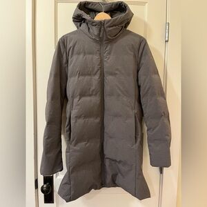 Uniqlo | Womens Long Zip Hooded Lightweight Puffer Jacket Gray Size M